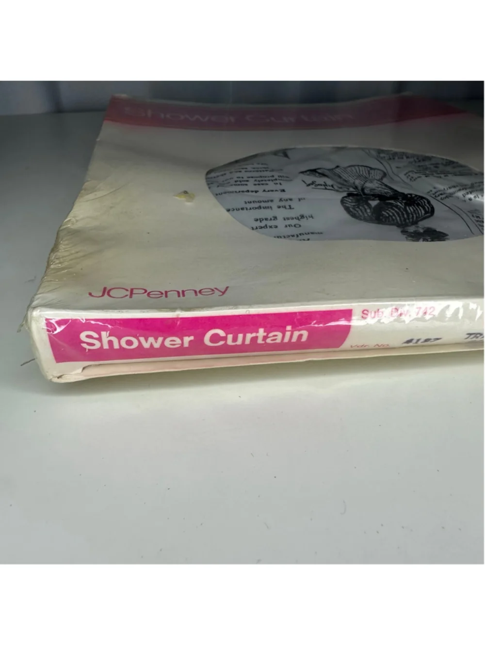 Vintage New In Box JCPenney Black 70x72in 100% Vinyl Shower Curtain